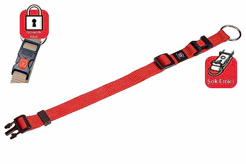 Karlıe Kilitli Boyun Tasma S 30-45cm Kırmızı