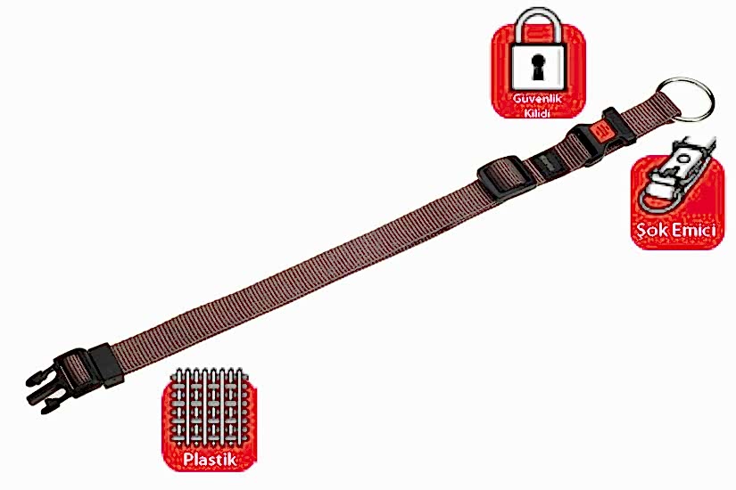 Karlıe Kilitli Boyun Tasma M 40-55cm Gri