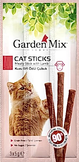 Gardenmix Kuzu Etli Kedi Stick Ödül 3*5g 50li