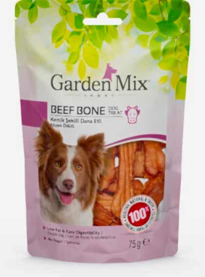 Garden Mix Kemik Şekilli Dana Etli Köpek Ödülü 75 75 Gr
