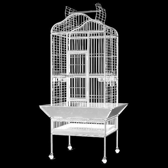 Dayang Papağan Eğitim Kafesi Ayaklı Beyaz 61x56x156