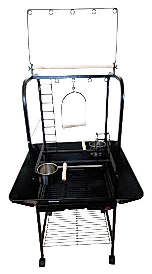 Dayang Papağan Eğitim Sehpası Ayaklı Siyah 67x64x140