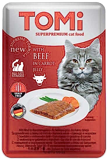 Tomi Kedi Dana Eti Ve Havuç Tahılsız Pouch Mama 100gr