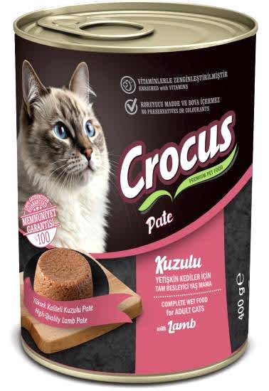 Crocus Yetişkin Kedi Kuzu Etli Pate Yaş Mama 400g